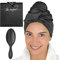 THE PERFECT HAIRCARE Ultrafeine Mikrofaser-Haartuch Haarwickel Anti-Friz Schnelltrocknender Turban mit Nasser/trockener Bürste - Schwarz