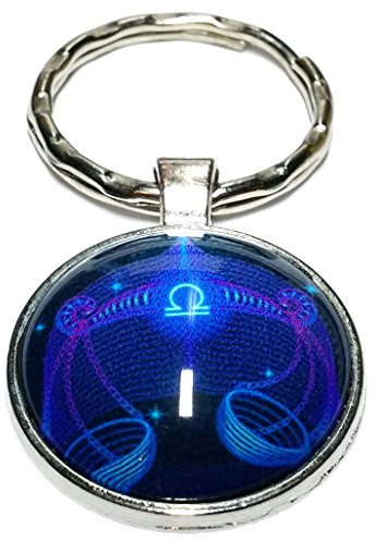 Porte Clé Balance Bleu Métal Signe Astrologique Zodiaque astro clef voiture horoscope porteclef maison astrologie tropicale constellation symbole zodiac femme homme enfant fille garçon CameleonShop