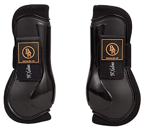 BR Gamaschen Sehnenschoner Xcellence PU Neoprene Futter Klettverschlüsse (Vollblut, schwarz)