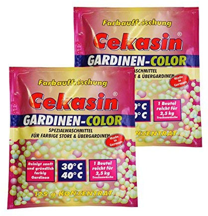 2 x Cekasin Gardinen-Color, Gardinen-Waschmittel, Farbauffrischung, Waschpulver