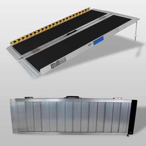 TRUTZHOLM Rollstuhlrampe Rampe rutschfeste Oberfläche Verschiedene Größen bis 272 kg klappbar Alu Auffahrrampe Verladerampe Rampe (122)