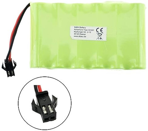 efaso Akku 7,2V 400mAh NI-Mh mit HBX Stecker passend für Huina Bagger 1350, 1550, Revell Digger 2.0 24924 (43590), Amewi 22403, s-Idee 18145 (400, Milliampere)