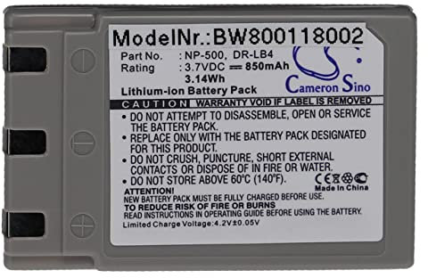 vhbw Li-Ion Akku 850mAh (3.7V) kompatibel mit Kamera Digicam DSLR Ersatz für Concord 431-XXX