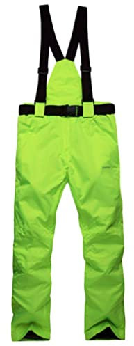 Mitef Skihose für Erwachsene, Warm, Gepolstert, Winddicht, Wasserdicht, Snowboardhose, Leuchtend Grün, L