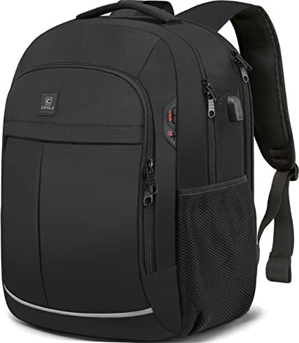 Mochilas, mochilas de computadora portátil de viaje de negocios TSA de 17,3 pulgadas, mochilas universitarias, hombres y mujeres adolescentes, negras