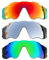 SOODASE Pour Oakley Jawbreaker Des lunettes de soleil Rouge/Argenté/Vert Verres de remplacement polarisés