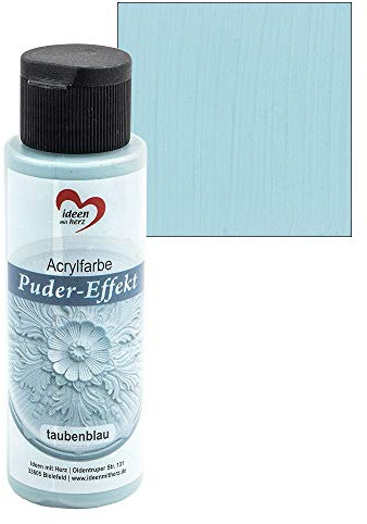 Ideen mit Herz Acrylfarbe Puder-Effekt | 70 ml | Antik-Optik | hochdeckend | hoch pigmentiert | auf Wasserbasis (taubenblau)