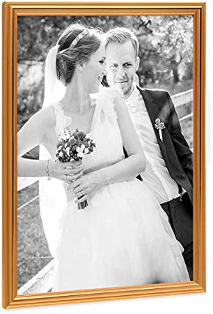 PHOTOLINI Bilderrahmen Gold Barock Antik 30x40 cm Fotorahmen mit Glasscheibe/Kunststoffrahmen