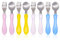 Bloomsworld 8 Toddler Cutlery Set, Kids Spoons and Forks, Stainless Steel Kids Cutlery, 4 Forks and 4 Spoons, Self-Feeding Childrens Cutlery for Boys and Girls - Pastel