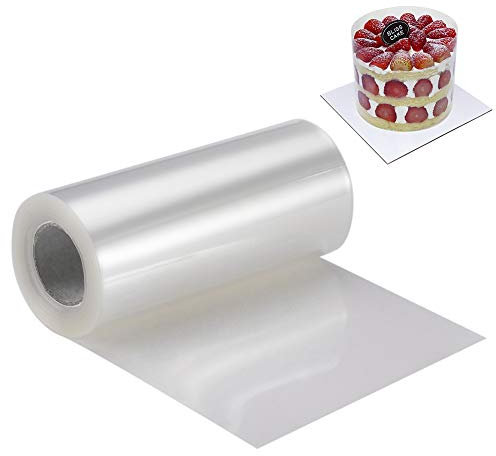 BYKITCHEN Cake Collars, 10cm x 10m, Clear Acetate Roll, Premium Food Grade PP, Cake Decorating Accessory