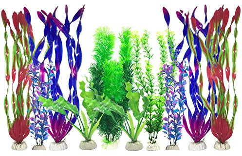 ETOPARS Künstliche Wasserpflanzen, Kunststoffpflanzen Dekoration Aquarium Landschaft, Aquarium Kunststoff Pflanzen, Aquarium Deko Pflanze Wasser Gras