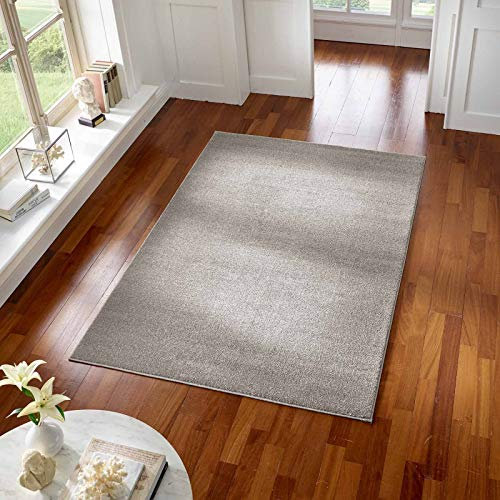 Taracarpet Teppich Kurzflor modern für Wohnzimmer Schlafzimmer und das Kinderzimmer super weich und Öko Tex Zertifiziert grau 080x150 cm
