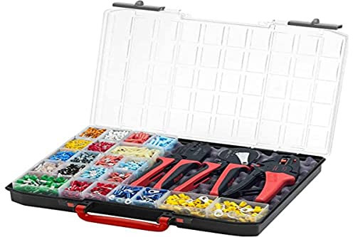 Wiha Abisolier- und Crimpwerkzeug Set (43983) 4-tlg. mit Verbindungselementen 2.600 St. Farbcode 2 (DE) in Sortimentsbox