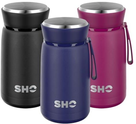SHO Food Flask - Vacuum Insulated, Double Walled Stainless Steel Food Flask & Food Container - 10 Hours Hot & 20 Hours Cold - 530ml 800ml - BPA Free (Midnight Blue, 800ml)
