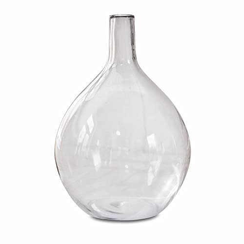 Loberon Vase Argonne, Mundgeblasen, Einzigartige, Dezente Farbtönung, Schlichte Eleganz, Ideal für Langstielige Gewächse, Dekoration, Blumenvase, Glas, grau