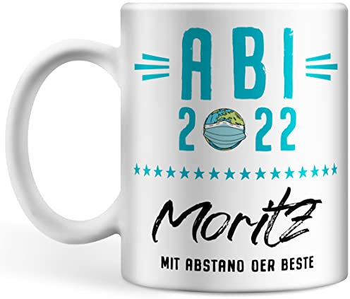 Kaffee-Tasse Geschenk Abitur 2022 Tasse personalisiert mit Namen und Freitext, Abi 2022 persönliche Geschenke Kaffee-Tasse, Abschluss