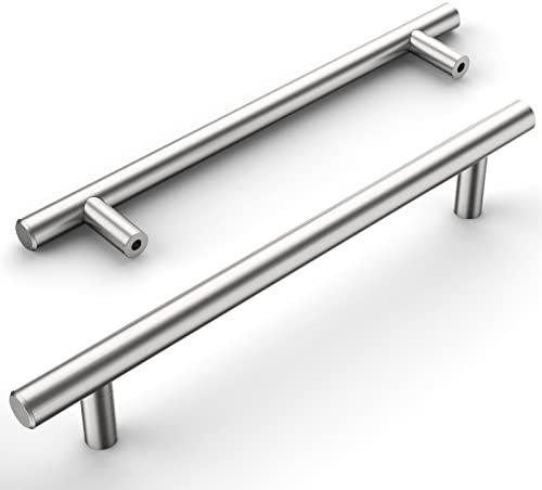 Amerdeco 12 Stück Möbelgriffe Edelstahl Gebürsteter Nickel Schrankgriffe Küchengriffe 160mm Lochabstand Schubladen Griffe Zinklegierung Schubladengriffe Griffe für Küchenschränke Kleiderschrank