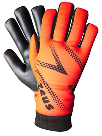 Zeus Sport Torwarthandschuhe Modell Space Fußball Futsal (8, neonorange)