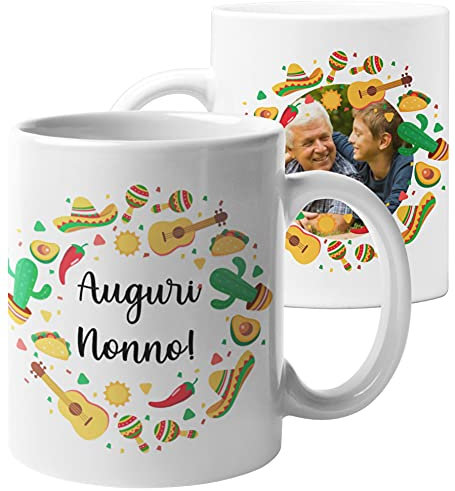 Tazza Personalizzata con Foto Nonno Auguri Compleanno Regalo con foto personalizzato