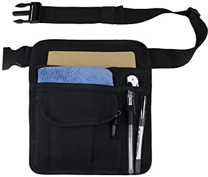 XGOPTS Waist Apron, Waiter Wallet, Gardening Tool Waist Bag, Restaurant Waiter Waist Money Pouch Bag with 5 Pockets and Adjustable Belt, Server Aprons Bistro BBQ Painting Cleaning Repairing, 8 x 10