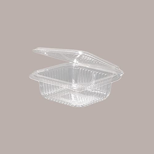 Lucgel Contenitore Vaschetta + Coperchio per Alimenti PET 250cc Rettangolare Trasparente - 50 pezzi -