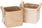 Sea Team Storage Baskets Organizer Box Bins in Jute and Cotton Linen Foldable with Handle Decorative for Home Toiletry Stationery Sundries Toys Jewerly Color Beige 17 * 17 * 17CM 2PCS