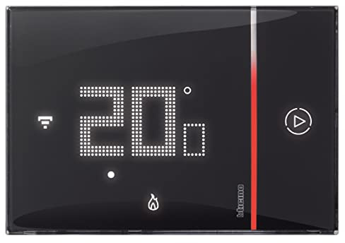 BTICINO, Smarther mit Netatmo Smart Thermostat, WiFi -Anbindung, Fernsteuerung über Home + Control App, Kompatibel mit Alexa, Google Assistant & Apple HomeKit , Unterputz, Schwarz, XG8002-DE