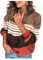 HEYPORK Damen Herbst Winter Warm Bequem Pullover Casual Mode Strickjacke Strickpullover Frauen Persönlichkeit Colorblock Rundhals Dicker Lockerer Strickpullover Pullover(Rot, M)