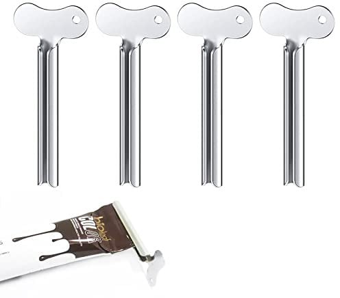 Olakin 4 Piezas Exprimidor de Tubos de Acero Inoxidable, Exprimidor de Pasta de Dientes