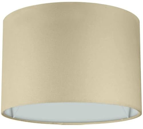 Wogati® Premium Lampenschirm | Ø22cm Höhe 17cm | Farbe: Beige | E14/E27 | rund | Baumwolle | für Stehlampen, Hängelampen, Tischlampen, Deckenlampen