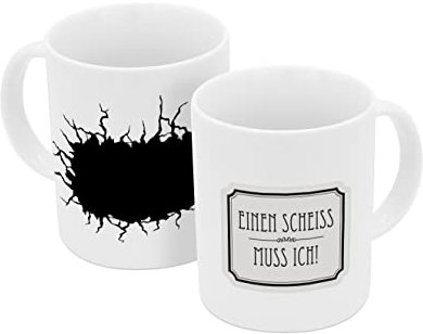 Tasse Einen Scheiss muss ich Farbwechsel 330ml | Tasse | Zaubertasse | Heiß | kalt | Magic | Mug | GEDA | farbwechselnd | motivwechselnd | Porzellantasse | Spruchtasse | Kaffeetasse