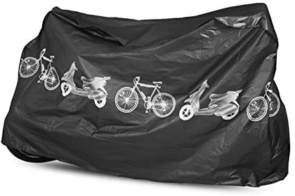 Telo Copertura per tutti i tipi di biciclette, Impermeabile, 210X100cm, Universale, Antivento (Nero)
