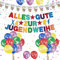 Jugendweihe Deko Luftballons, Alles Gute zur Jugendweihe Banner, Bunt Luftballons Jugendweihe, Jugendweihe Girlande für Junge Mädchen Endlich Erwachsen Deko, Herzlichen Glückwunsch Party Deko