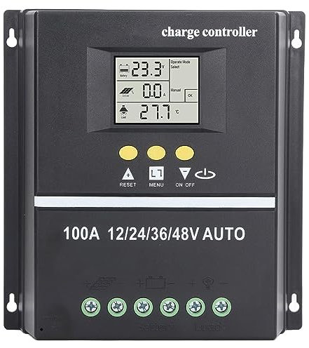 Contrôleur de Solaire 100A MPPT 7 Modes de Fonctionnement Régulateur de Panneau Solaire avec écran LCD rétro-éclairé Double USB 12V 24V 36V 48V