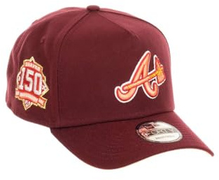New Era MLB Baseball Cap weinrot Teamlogo Sidepatch Kappe 9Forty A-Frame Snapback verstellbar