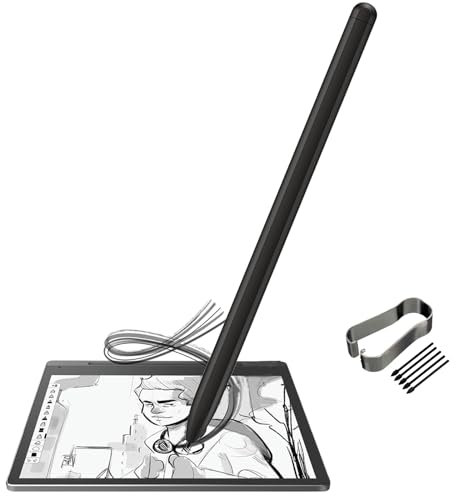 Penna stilo per Lenovo Smart Paper Pen per Lenovo Smart Paper, non necessita di Charing, scrittura istantanea a testo a mano, matita da disegno e scrittura con punte e pennini inclusi, nero