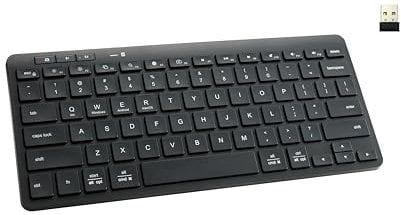 Bnnwa Wireless Bluetooth Tastatur,Bluetooth +2.4G Dual Mode Keyboard Small Portable External Wireless Keyboard for Android Tablet Phone iPad Pro Air Mini iPhone Windows Surface(BLACK)
