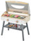 GOPLUS Kinder Grill Spielzeugset, BBQ Grill Set aus Holz mit Klammer, 4 BBQ-Spieße, 9 bunt Lebensmitteln & 3 künstlichen Gewürzen, Kinderküche für Mädchen und Jungen ab 3 Jahren