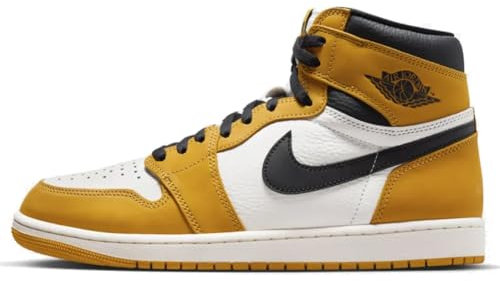 Nike Air Jordan 1 Retro-Hoch OG Gelb Ocker (DZ5485-701, Gelb Ocker/Segel/Schwarz) Größe 4,5