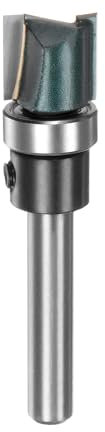 sourcing map Modello Flush Trim Router Bit 1/4 Shank 15/32 Lunghezza di taglio 1/2 Diametro di taglio con cuscinetti superiori Taglio dritto Preciso Lavorazione Del Legno Fresatura Strumento per la