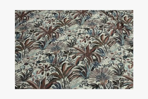 Stoff am Stück Stoff Polyester Samt natur Dschungel weich anschmiegsam Agave Kaktus