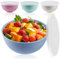 GOMETY 4 Stück Salatschüssel mit Deckel,Unbreakable Plastikschüssel,Rührschüssel aus Lebensmittelechte Kunststoff,Müslischalen Obstschale Suppenschüssel,Shüssel mit Deckel,Leicht & Bruchsicher
