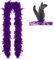 NHQZ NHQ Federboa,20s kostüm damen,2 Stück 1920 Kostüm Damen Zubehör Set mit Federstirnband,Flauschige Federboa,Feder Boas Zubehör,für Hochzeit Ankleiden Party,Karneval,Halloween,Violett