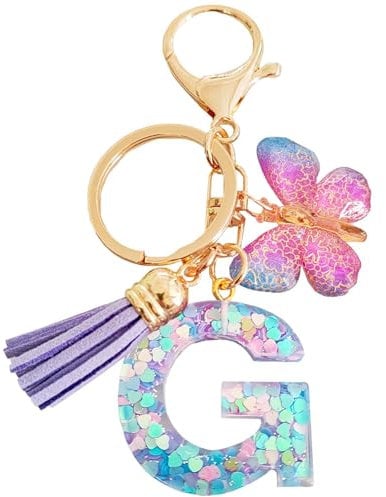 LECTNORE Personalisierter Schlüsselanhänger für Damen - Süßer Taschen-Schlüsselring-G