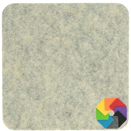 Design Filz Untersetzer eckig - 25x25cm in Muschel meliert für Glas, Getränke, Bar, Tasse, Vase