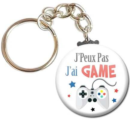 J'peux pas j'ai Game Porte Clés Chaînette 3,8 centimètres Idée Cadeau Accessoire Fête Noel Anniversaire Remerciement Humour Jeux Vidéo