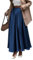 EMOTTOS Jupe en Satin pour Femme, Jupe Unie, Taille élastiquée, Décontractée Et Confortable pour L'été, Bleu L