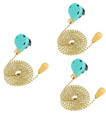 Hemobllo Cadena De Tracción Para Ventilador De Techo De 3 Piezas 3 Engranajes Luz Cable Verde De 1 M Para El Hogar