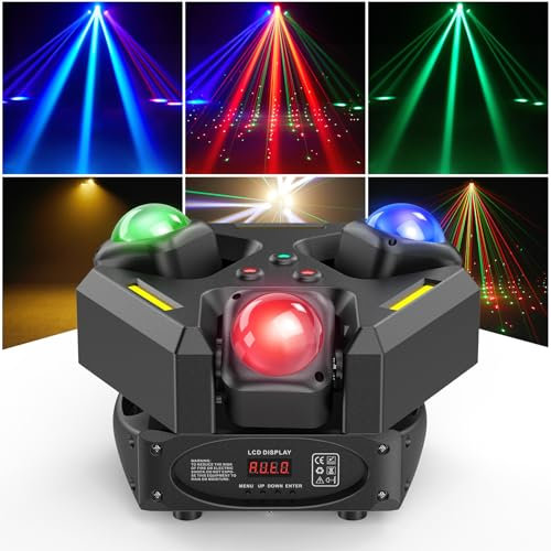Luces LED de cabeza móvil de 150 W, luces LED de DJ RGBW DMX512, luces de escenario 19/29 canales, iluminación de discoteca activada por sonido para boda, fiesta, club, bar, espectáculo en vivo