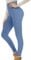 Thermo Leggings Damen Gefüttert High Waist Thermoleggins mit Innenfleece Warm Teddy Jogginghose Winter Strumpfhosen Sportleggins Thermohose Blickdicht Yogahose Dicke Plüschstrümpfe(Light Blue,XL)